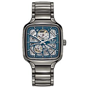 Rado - True Square Open Heart - Unisex Automatic Swiss Watch - 38mm Square Blue Dial - High-Tech Ceramic Bracelet - R27083202 $2375.95