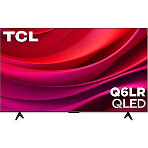 TCL 50” Class Q6LR Series 4K QLED, HDR Smart TV with Roku, High Brightness+ LED Backlight, Auto Game Mode, Motion Rate 240 with MEMC $267.99