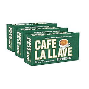 [SnS, AC] $12.93* | 3-Pk 16-Oz Cafe La Llave Dark Roast Ground Espresso Coffee at Amazon