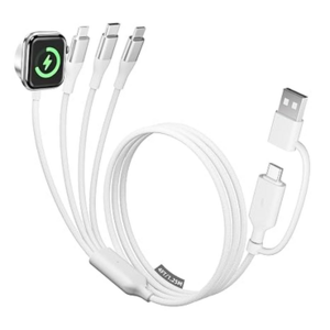 Amazon - 4-in-2 Multi Charging Cable with Smartwatch Charging, 4FT - $4.19