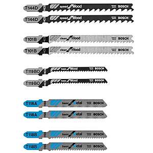 10-Pack Bosch T-Shank High-Carbon Steel Jigsaw Blade Set $9.98 + Free Store Pickup at Lowe's or Free Shipping on $35+