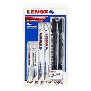 12-Pack LENOX PowerBlast Bi-Metal Demolition Reciprocating Saw Blade Set $19.98 + Free Store Pickup at Lowe's or Free Shipping on $35+