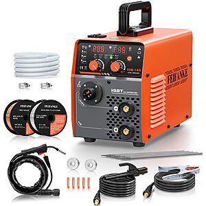 Feifanke 145A MIG Welder 110V, Gas MIG/Flux Core Gasless MIG/MMA Stick/Lift TIG $54.99