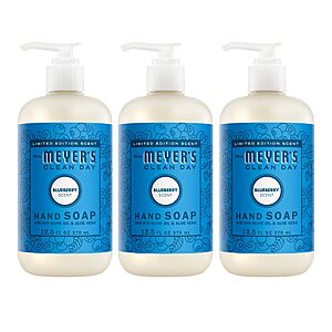 3-Pack 12.5-Oz Mrs. Meyer's Clean Day Liquid Hand Soap (Blueberry) $9.75 w/ S&S + Free Shipping w/ Prime or on orders over $35