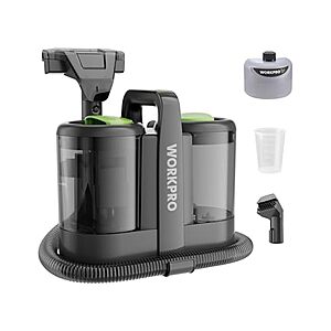 $47.99: WORKPRO Portable Carpet & Upholstery Spot Cleaner 13KPa with 54oz Water Tank & Tools at Woot!