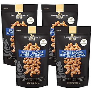 [AC] $9.77 | 4-Pk 3.5-Oz Squirrel Brand Sweet Brown Butter Cashews at Amazon