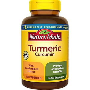 [SnS, AC] $7.58* | 120-Count Nature Made Turmeric Curcumin 500mg Capsules Herbal Supplement at Amazon