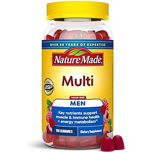 [SnS, AC] $6.04* | 150-Ct Nature Made Multi for Him Men's Multivitamins Gummies (Cherry & Mixed Berry) at Amazon