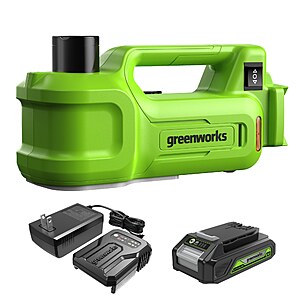 $129 LOWES Greenworks Green 3-Ton Metal Electric Portable jack