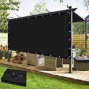 KANAGAWA 90% Sun Shade Cloth 12'X 20' Outdoor Pergola Shade Cover Canopy with Grommets UV Block Privacy Screen for Patio, Backyards, Outdoor, Carport, Garden, Black $29.31