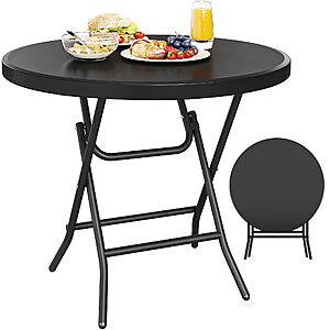 YITAHOME Portable Round Folding Table $51.99