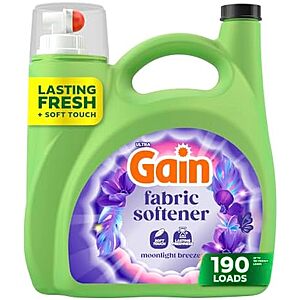 [SnS, AC] $32.16* | 4 × 140oz Gain Liquid Fabric Softener Conditioner (190 Loads, Moonlight Breeze) ($8.04 each) at Amazon