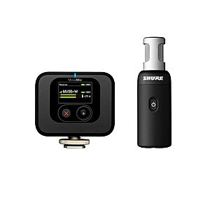 Shure MoveMic 88+ Wireless Video Microphone Kit for iPhone, Android & Cameras - Stereo Condenser Mic with 4 Polar Patterns $200.99
