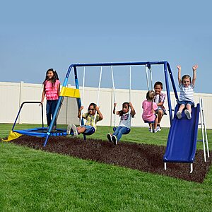 Sportspower Almansor Metal Swing, Slide and Trampoline Set with Slide $199.99