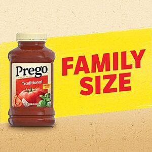 2/$6.55 or less S&S-MultiBuy Prego Vegan Traditional Pasta Sauce, 45 oz Jar