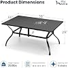$162 AMAZON PHI VILLA Patio Table for 6, Black Metal Dining Table w/Umbrella Hole