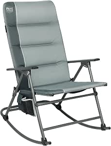 $99.99 AMZ Timber Ridge Oversized Folding Rocking Patio, Camping Chair, Padded Outdoor Rocker with High Back