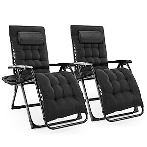 NEWBULIG Zero Gravity Chairs Set of 2 with Cup Holder Trays $81.97