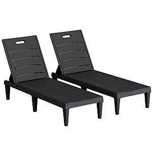 2 Pack Homall Patio Chaise Lounge Chairs 5 Position Adjustments Backrest(Black) $79.99 + Free S&H at Amazon