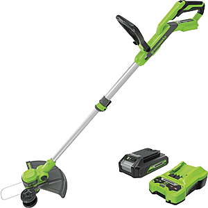 Greenworks 12" 24v String Trimmer With 2.0 Battery & Charger $71.99