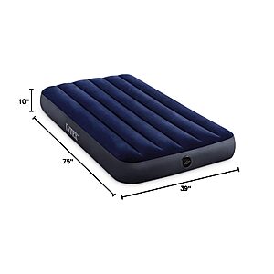 Intex 64757E Dura-Beam Standard Downy Air Mattress: Fiber-Tech - Twin Size - 10in Bed Height - 300lb Weight Capacity - Pump Sold Separately $12.97