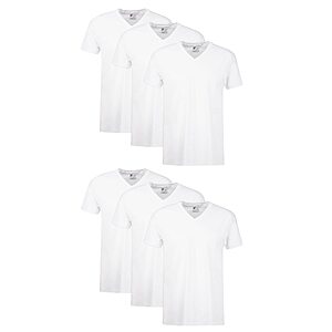 Hanes Mens Cotton, Moisture-wicking V-neck Tee Undershirts, Multiple Packs And Colors, White - 6 Pack, Medium US $13.99