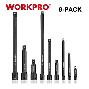 WORKPRO 9PC Impact Socket Driver Extension Bar Set 1/4" 3/8" 1/2 Drive Extension, $10.94, free shipping, ebay