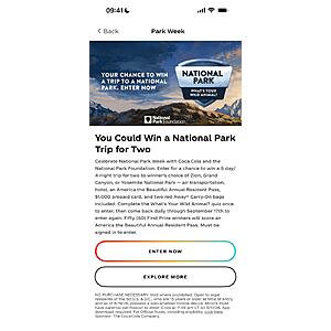 National Parks + Coca-Cola (+one app) - ends 9/17/26
