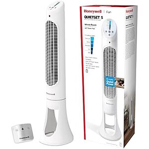 $42.49* | 40" Honeywell Quiet Set 5-Speed Oscillating Tower Fan w/ Remote (White) at Amazon