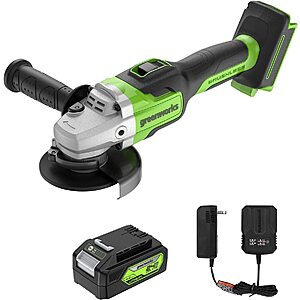 YMMV Greenworks 24V Angle Grinder Brushless Cordless, 4-1/2-Inch, with 4AH Battery and 2A Charger $63.99