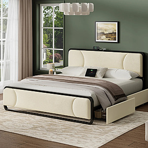 Ebern Designs Dorrough Velvet Tufted Storage Platform Bed (Queen) $153.89 Beige, $155.79 Gray + Free Shipping