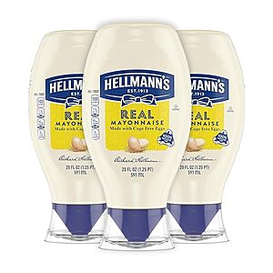 [SnS, AC] $6.54* | 3-Pack 20-Oz HELLMANN'S Real Mayonnaise at Amazon ($2.18 each)