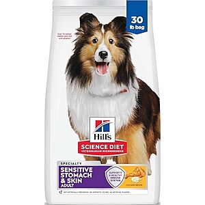 [SnS, AC] $46.79 | 30-Pound Hill's Science Diet Sensitive Stomach & Skin, Adult 1-6, Dry Dog Food (Chicken) at Amazon