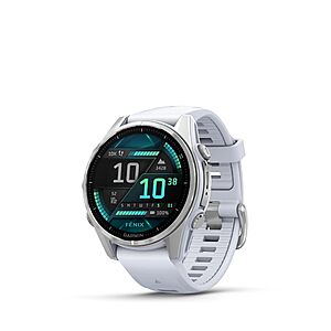 Garmin fēnix® 8, 43mm, Whitestone Premium Multisport Smartwatch, AMOLED Display, GPS, Built-In Flashlight, Dive-Rated, Built-In Speakers & Mic $749.99