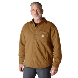 Rain Defender® Loose Fit Heavyweight Quilted Snap Front Shirt Jacket $44.62