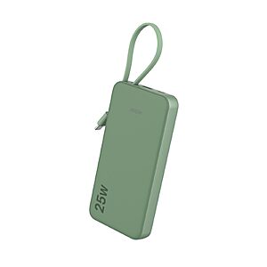 JUOVI Power Bank 25W 10000mAh Portable Charger with Built-in Cable $12.49