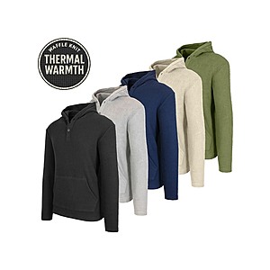 3 Pack Cotton Waffle Henley Thermal Hoodies $17.99