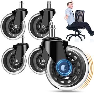 OVLLAN Office Chair Wheels, Outstanding Replacement Roller Blade Wheels for Office Gaming Desk Chairs $11.99