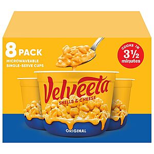 8-Pack 2.39-Oz Velveeta Original Shells & Cheese Cups $5.59 w/ S&S + Free Shipping w/ Prime or on $35+