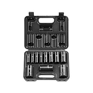 VEVOR 3/8" Drive Impact Socket Set, 11 Piece Deep Socket Set SAE 5/16"-1" $17.99