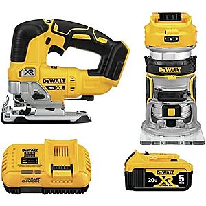 $284.99* | DeWALT 20V MAX XR 2-Tool Brushless Cordless Router & Jig Saw Kit at Amazon