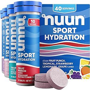 [SnS, AC] $10.01* | 40-Ct Nuun Sport Hydration Electrolyte Tablets (Mixed Flavors) at Amazon