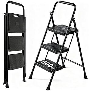 $29.21* | OLIXIS 3 Step Ladder, 800lbs Foldable Step Stool with Anti-Slip Pedal at Amazon