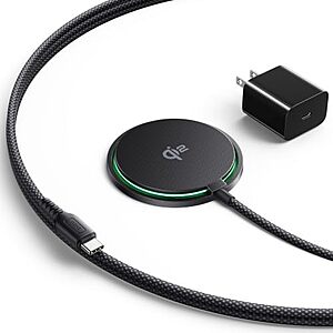 [AC] $9.79 | INIU Magnetic Wireless Charger, Qi2 15W Fast Charging Pad Travel Charger at Amazon