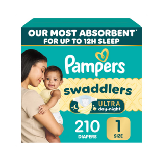Labor Day (9/7/26) Only - Pampers Swaddlers Ultra Diapers Sizes 1 or 2 - $32.99 + free shipping