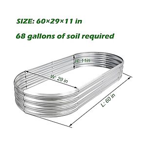Raised Garden Bed GRS Certified(L60×W29×H11 in) $16.99 + Free S&H w/ Prime at Woot!