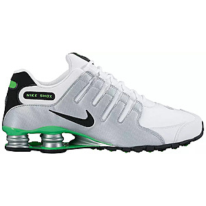 Nike Men's Shox NZ Shoes (White/Metallic Silver/Green) $62.87 + Free Shipping