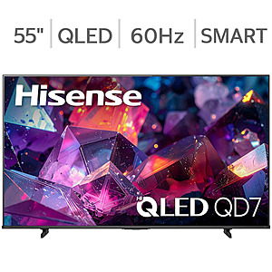 Hisense 55" Class QD7 Series 4K Hi-QLED Smart TV w/ Allstate 3-Year Protection Plan Bundle Included for 5 Years of Total Coverage $279.99