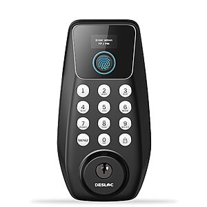 DESLOC C110 Fingerprint Keyless Entry Door Lock, Visual Display, Auto Lock $29.99