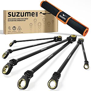 6-Pc Suzume Extra Long Flex Head Ratcheting Wrench Set (8-19mm) $36.32 + Free Shipping
